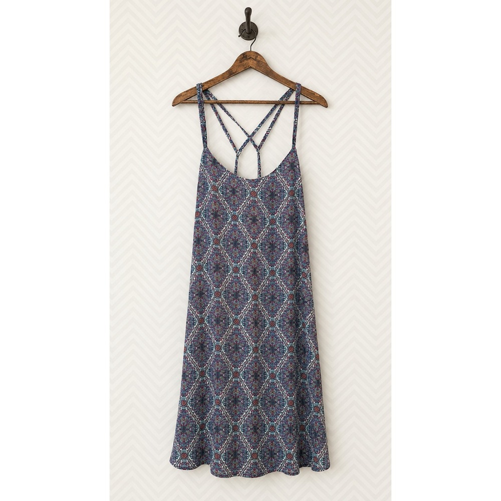 Joli Mini Dress Boho Strappy Cage Back Damask Print XL